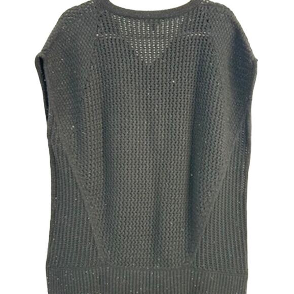 Lafayette 148 V-Neck Sweater Black Wool Silk Cashmere Metallic Women Small Luxe - Picture 6 of 6
